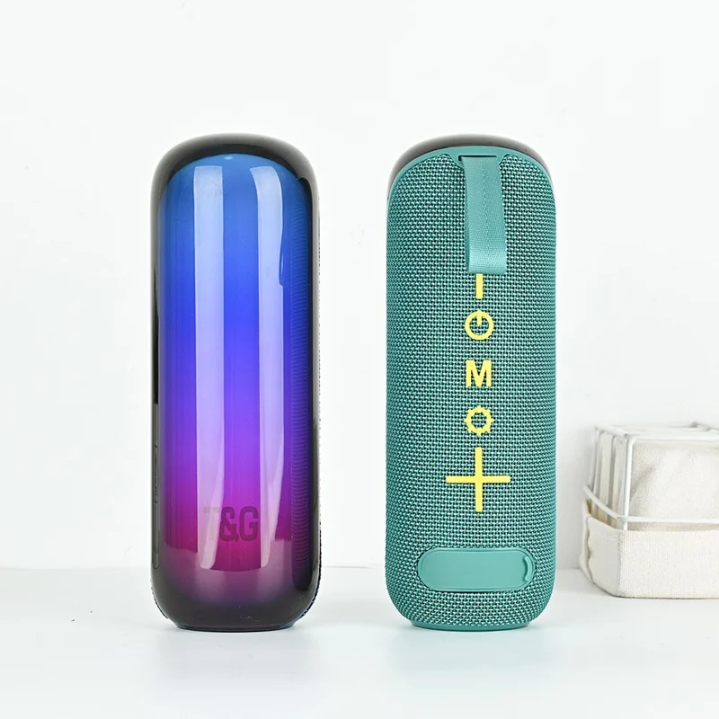 T&G TG-384 Mini Portable Bluetooth-compatible Speaker RGB Light Wireless Music Subwoofer Support TF  /  U-disk - Red