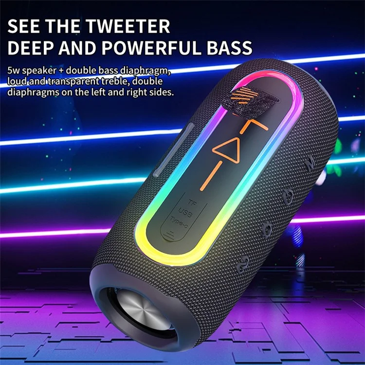 Alto-falante Bluetooth portátil FLIP6MAX Rádio FM sem fio Subwoofer de música com suporte para cartão TF / unidade USB - Preto