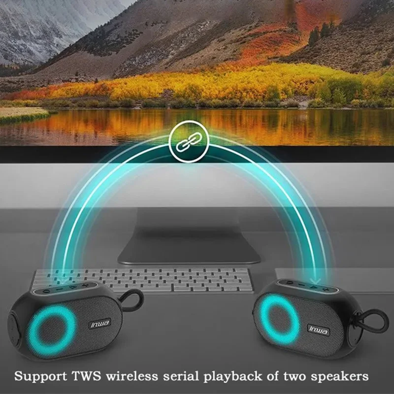 INWA MZ-507 Portable Bluetooth-compatible Speaker Waterproof Wireless Music Subwoofer Support TF Card