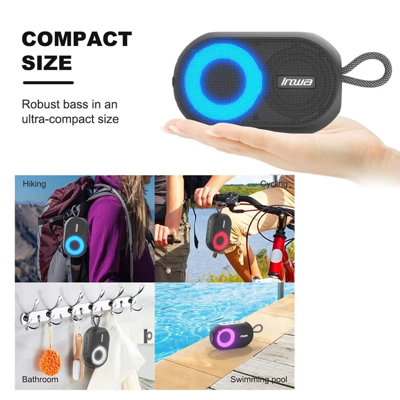 INWA MZ-507 Portable Bluetooth-compatible Speaker Waterproof Wireless Music Subwoofer Support TF Card