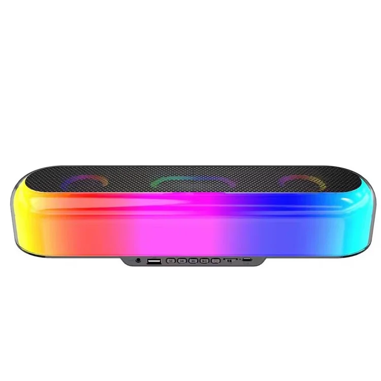 V10 Home Wireless Bluetooth-compatible Desktop Speaker RGB Light Soundbar Support U-disk / TF Card Music Playback