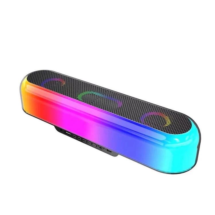 V10 Home Wireless Bluetooth-compatible Desktop Speaker RGB Light Soundbar Support U-disk / TF Card Music Playback