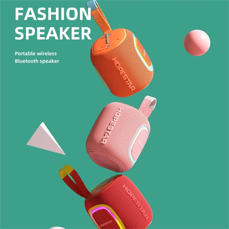 HOPESTAR P66 5W Outdoor Wireless Bluetooth-compatible Speaker Portable Subwoofer with Carrying Rope - Orange
