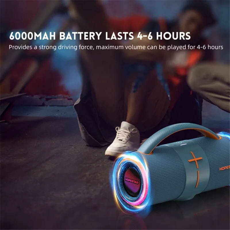 HOPESTAR H68 50W Powerful Outdoor Waterproof Bluetooth-compatible Speaker Sound Subwoofer - Grey