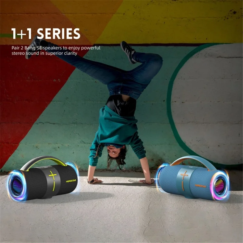 HOPESTAR H68 50W Powerful Outdoor Waterproof Bluetooth-compatible Speaker Sound Subwoofer - Green