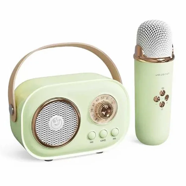 C20 Plus Home Karaoke Wireless Bluetooth-compatible Speaker Support TF Card, with Microphone - Grass Green