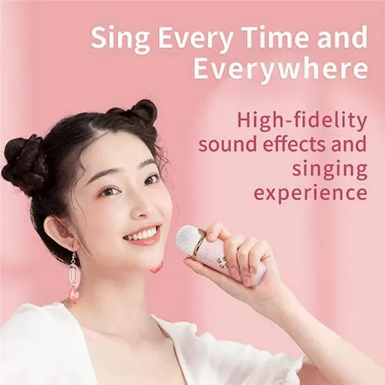 C20 Plus Home Karaoke Wireless Bluetooth-compatible Speaker Support TF Card, with Microphone - Grass Green