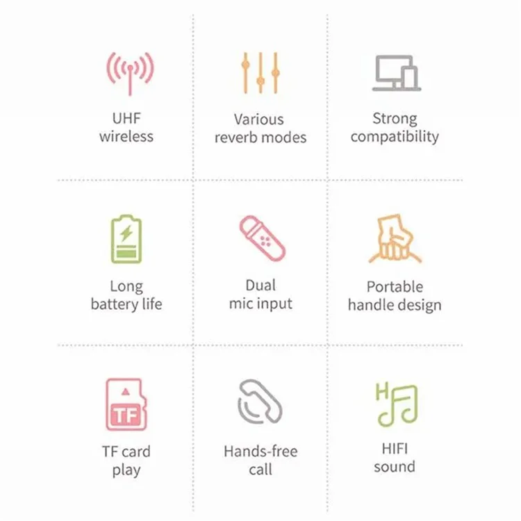 C20 Plus Home Karaoke Wireless Bluetooth-compatible Speaker Support TF Card, with Microphone - Grass Green