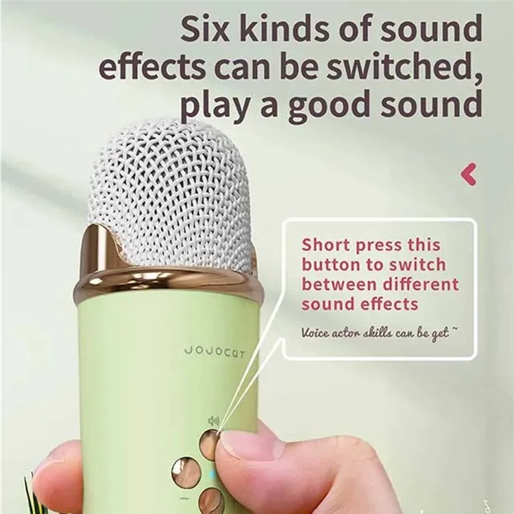 C20 Plus Home Karaoke Wireless Bluetooth-compatible Speaker Support TF Card, with Microphone - Grass Green