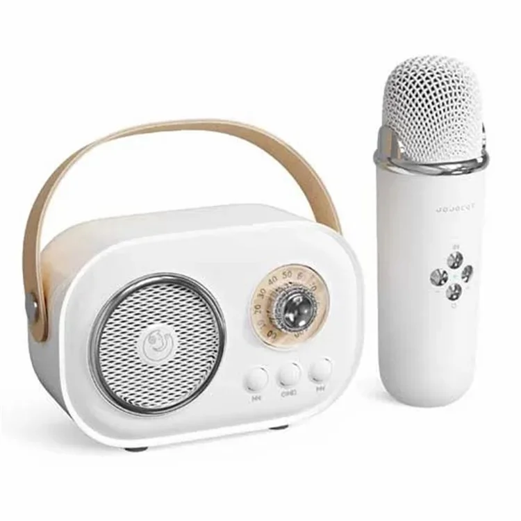 C20 Plus Altavoz Bluetooth inalámbrico para karaoke doméstico con soporte para tarjeta TF y micrófono - Blanco 