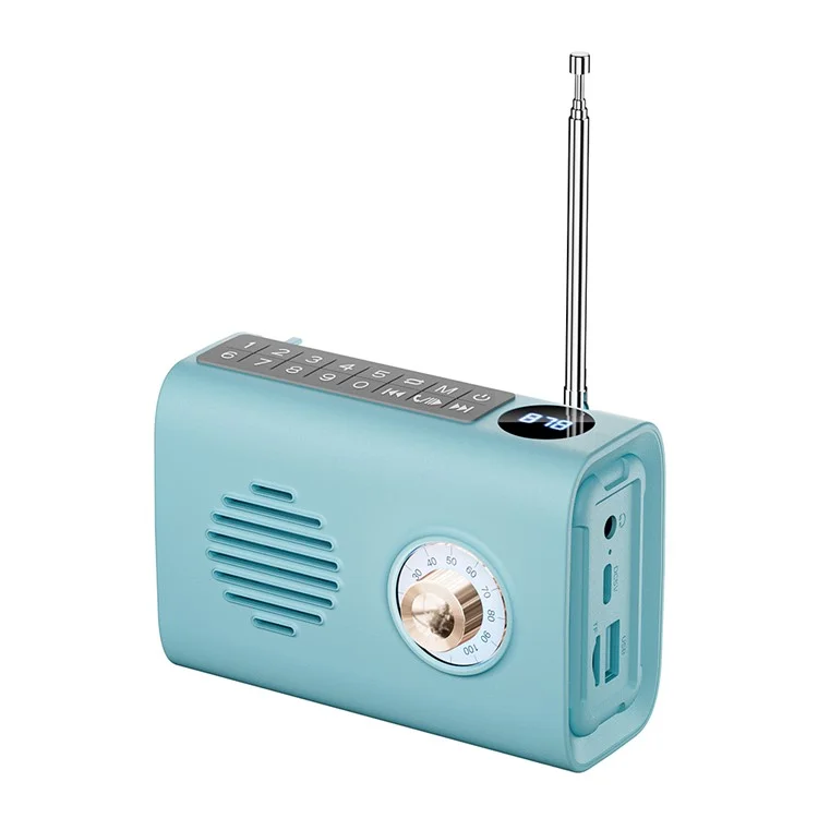 P36 Outdoor Solar Powered Radio Portable Bluetooth-compatible Speaker with RGB Light - Blue