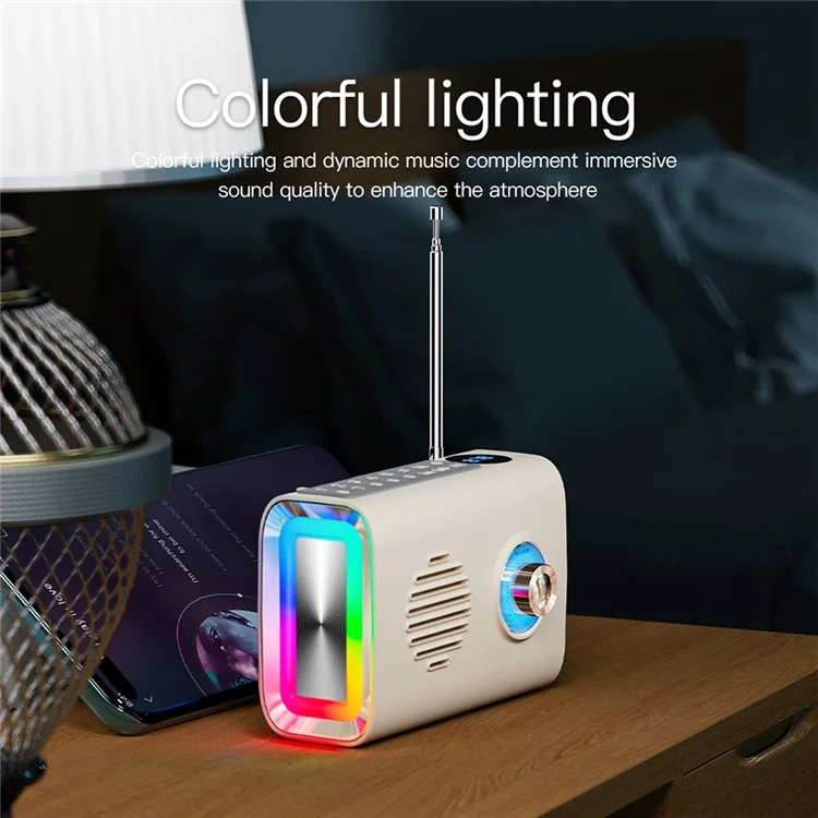 P36 Outdoor Solar Powered Radio Portable Bluetooth-compatible Speaker with RGB Light - Blue