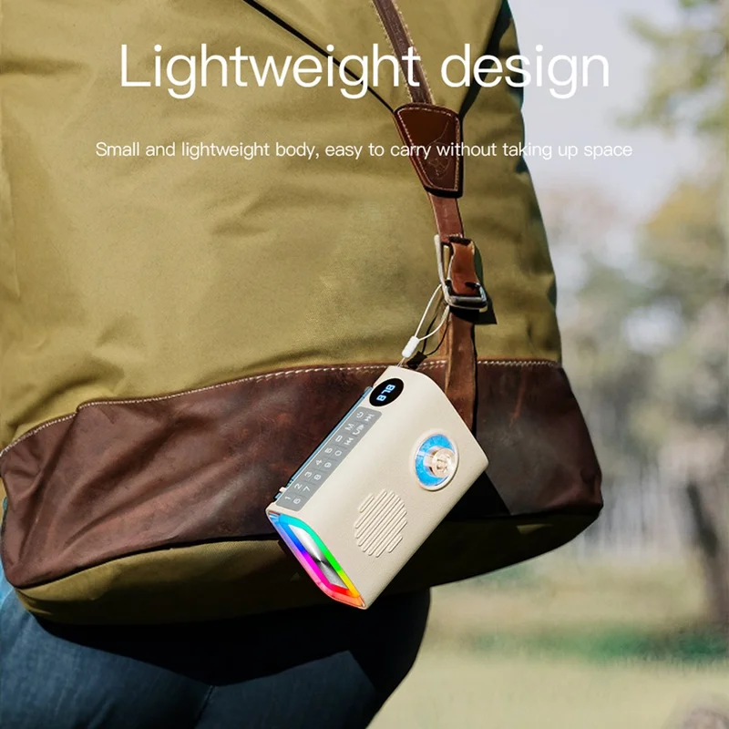 P36 Outdoor Solar Powered Radio Portable Bluetooth-compatible Speaker with RGB Light - Green