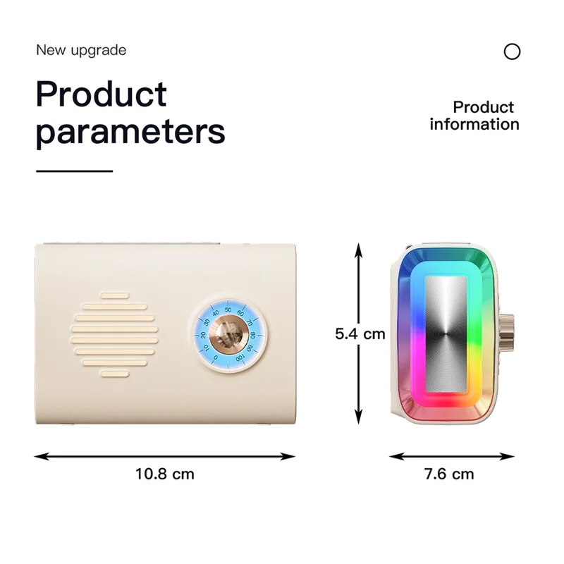 P36 Outdoor Solar Powered Radio Portable Bluetooth-compatible Speaker with RGB Light - Green