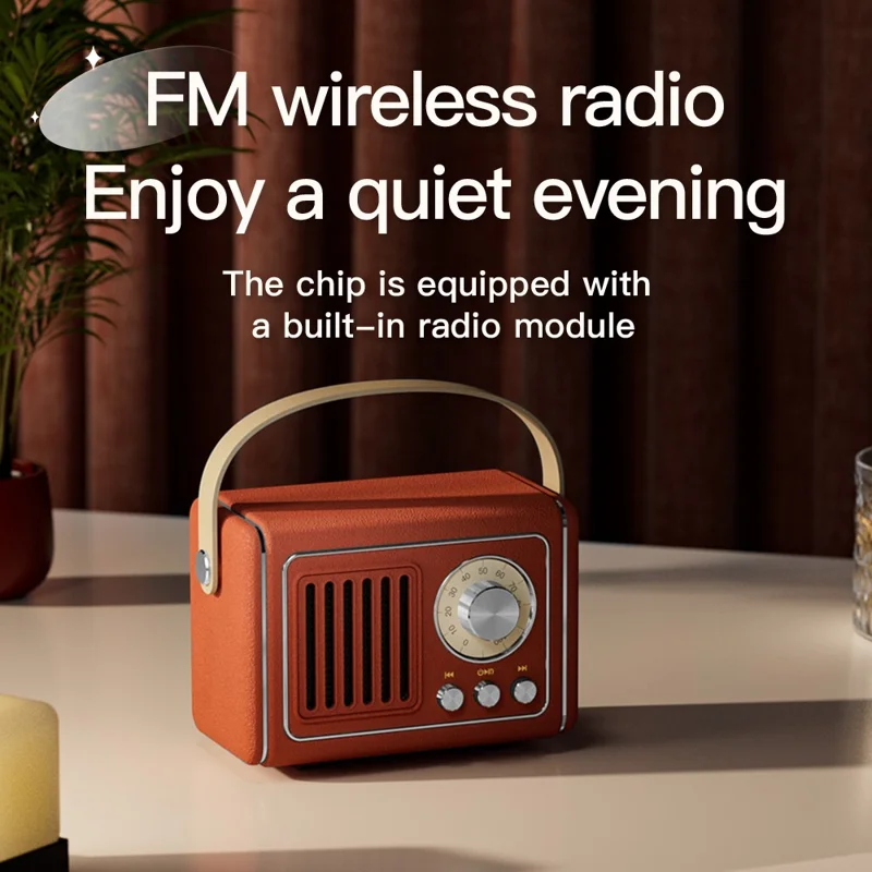 P19 Portable Bluetooth-compatible Speaker with FM Radio / Handle Wireless Music Subwoofer - Pink