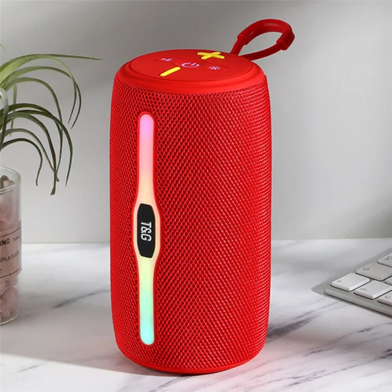 T&G TG-675 Colorful LED Light FM Bluetooth-compatible Speaker Music Sound Subwoofer - Red