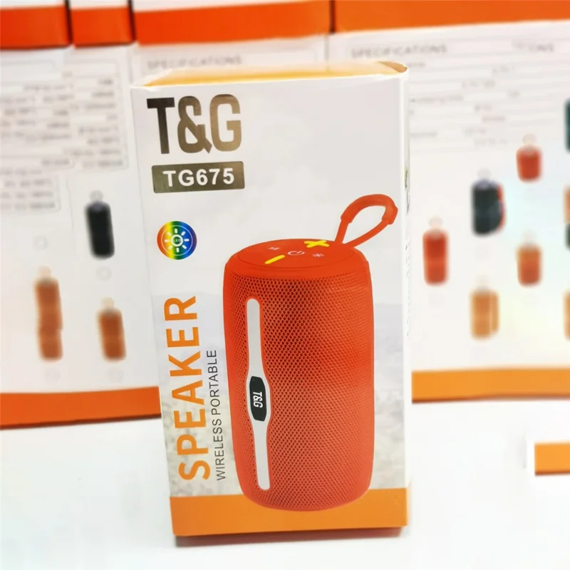 T&G TG-675 Colorful LED Light FM Bluetooth-compatible Speaker Music Sound Subwoofer - Red