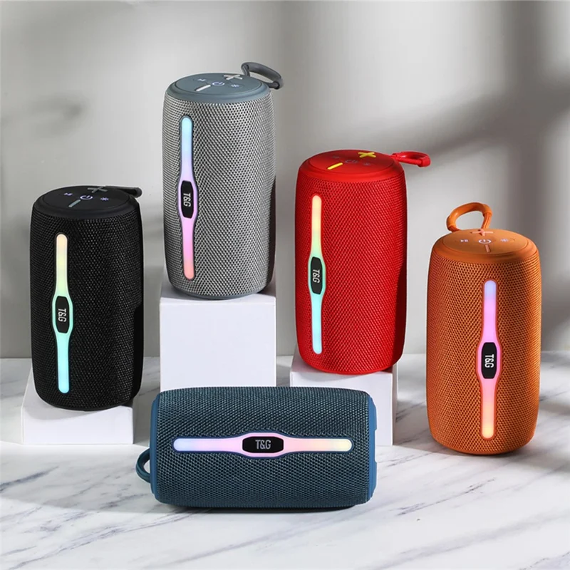 T&G TG-675 Colorful LED Light FM Bluetooth-compatible Speaker Music Sound Subwoofer - Orange