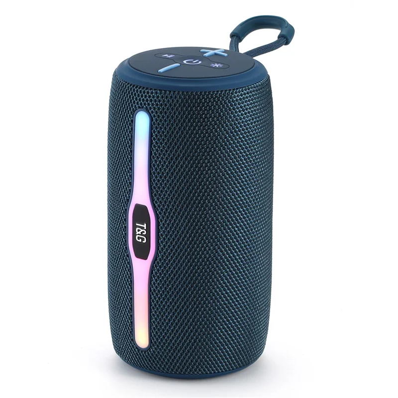 T&G TG-675 Colorful LED Light FM Bluetooth-compatible Speaker Music Sound Subwoofer - Blue