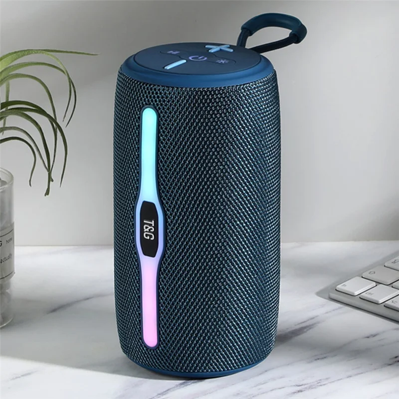 T&G TG-675 Colorful LED Light FM Bluetooth-compatible Speaker Music Sound Subwoofer - Blue