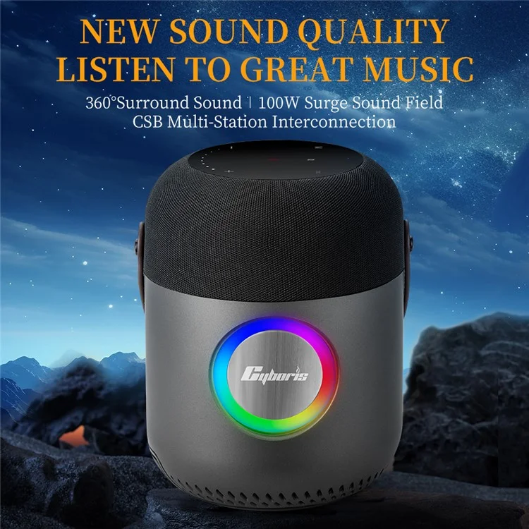 Puissant haut-parleur Bluetooth CYBORIS X9 100W avec caisson de basses CSB et panneau tactile