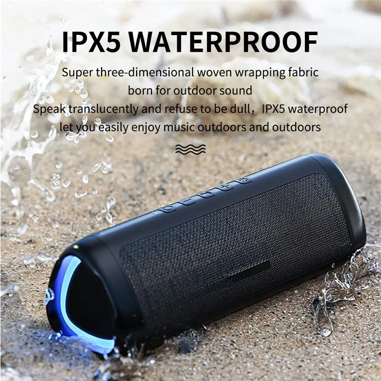 Altavoz Bluetooth portátil y colorido CYBORIS C27 a prueba de agua con subwoofer - Negro