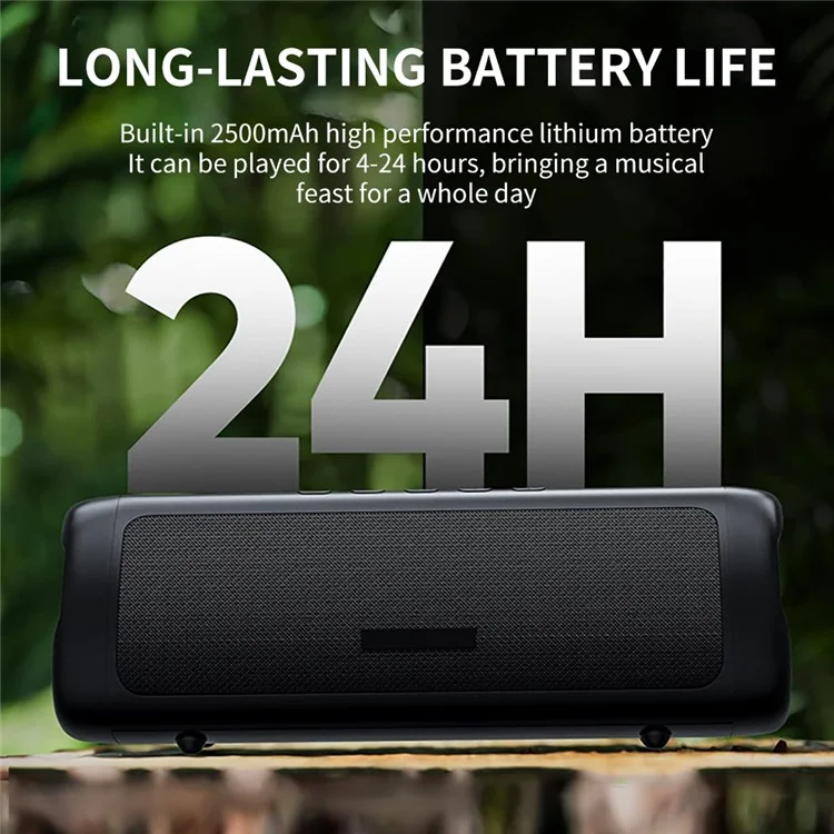 Altavoz Bluetooth portátil y colorido CYBORIS C27 a prueba de agua con subwoofer - Negro