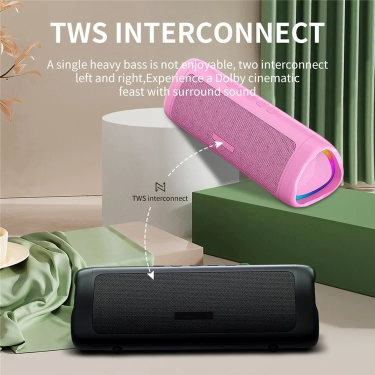 Altavoz Bluetooth portátil y colorido CYBORIS C27 a prueba de agua con subwoofer - Negro