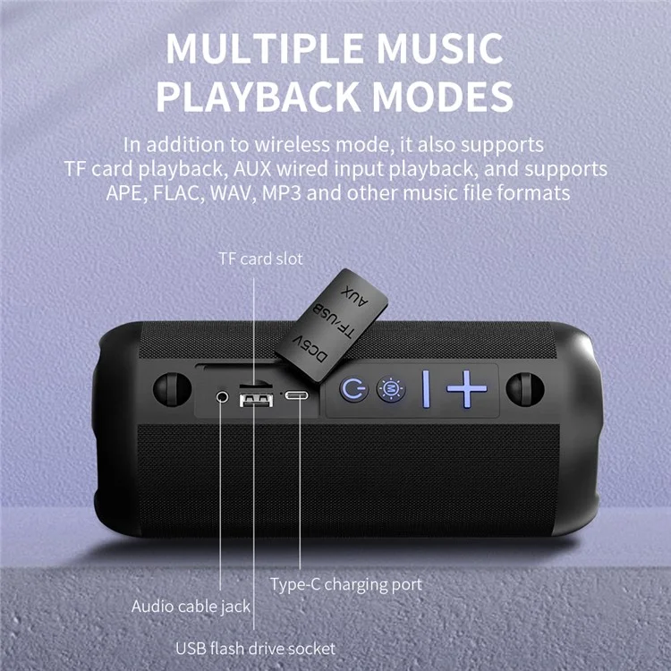 CYBORIS S9 RGB Light Waterproof Music Bluetooth-compatible Speaker Sound Subwoofer for Home Party