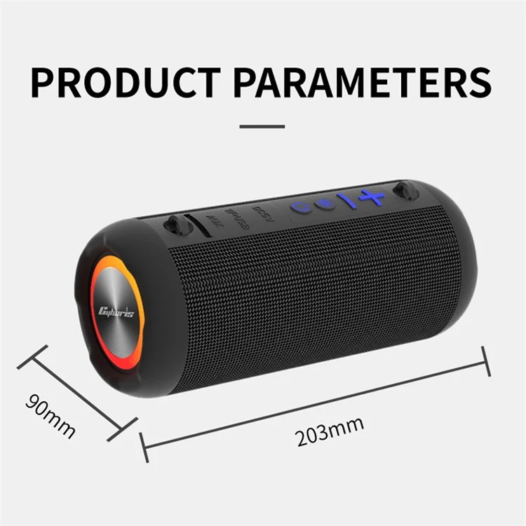 CYBORIS S9 RGB Light Waterproof Music Bluetooth-compatible Speaker Sound Subwoofer for Home Party