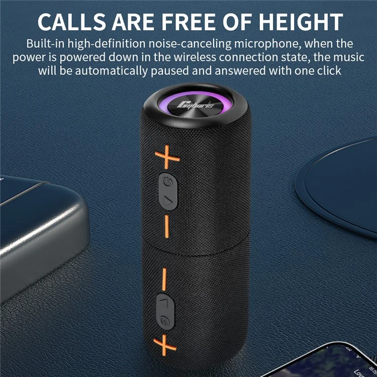 CYBORIS S10 2-in-1 Coluna Bluetooth Dividida Impermeável IPX6 Subwoofer com Luz Colorida