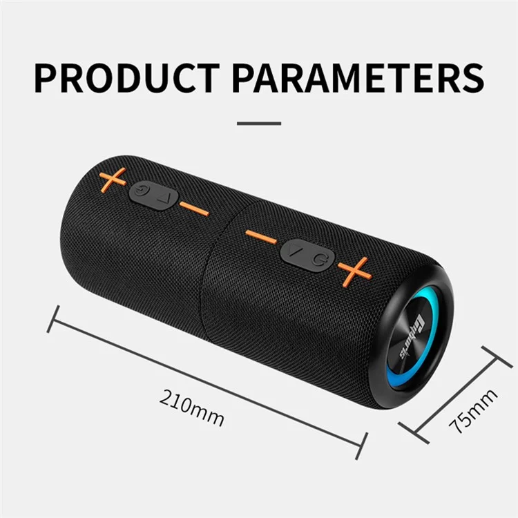 CYBORIS S10 2-in-1 Coluna Bluetooth Dividida Impermeável IPX6 Subwoofer com Luz Colorida