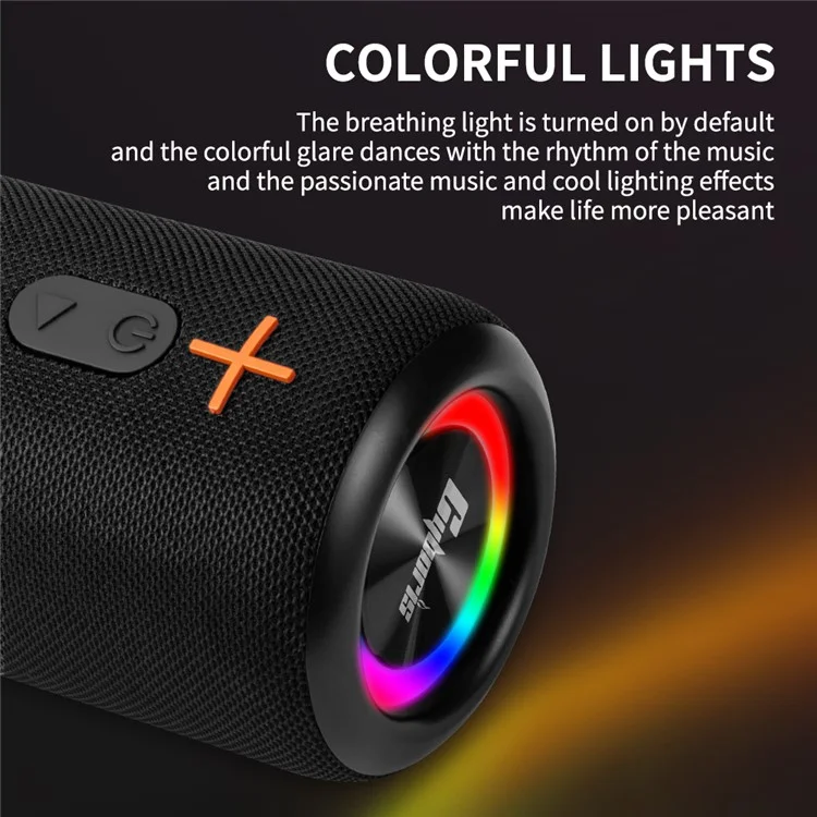CYBORIS S10 2-in-1 Coluna Bluetooth Dividida Impermeável IPX6 Subwoofer com Luz Colorida