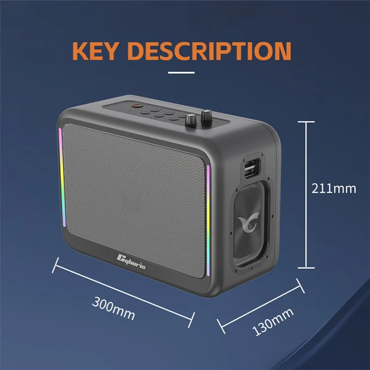 CYBORIS X14 200W High Power Outdoor Karaoke TWS Bluetooth-compatible Speaker with Microphone and Remote