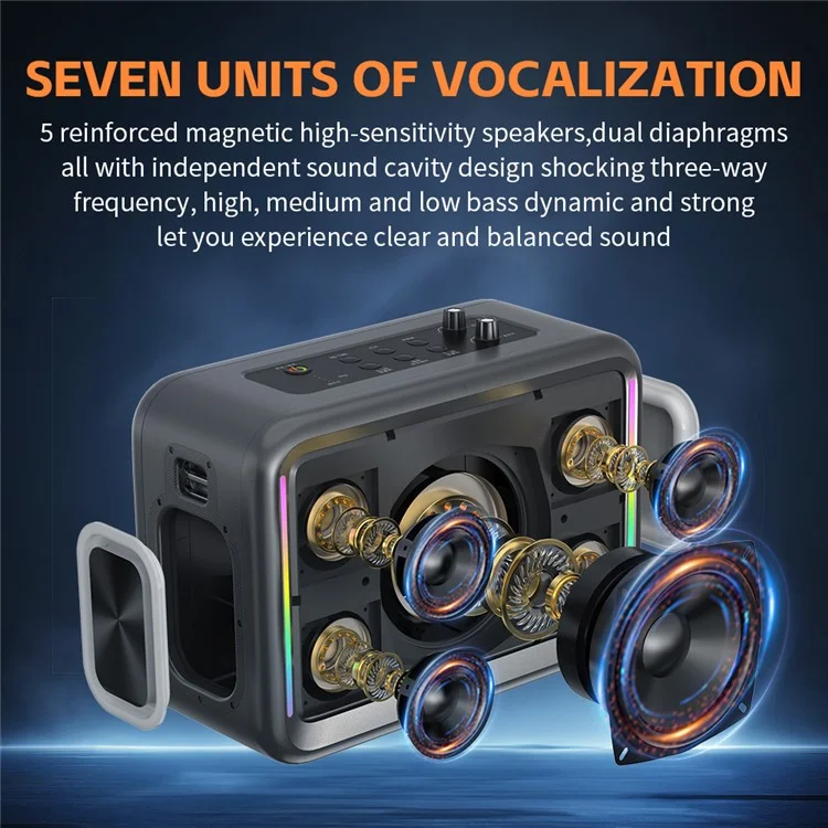 CYBORIS X14 200W High Power Outdoor Karaoke TWS Bluetooth-compatible Speaker with Microphone and Remote