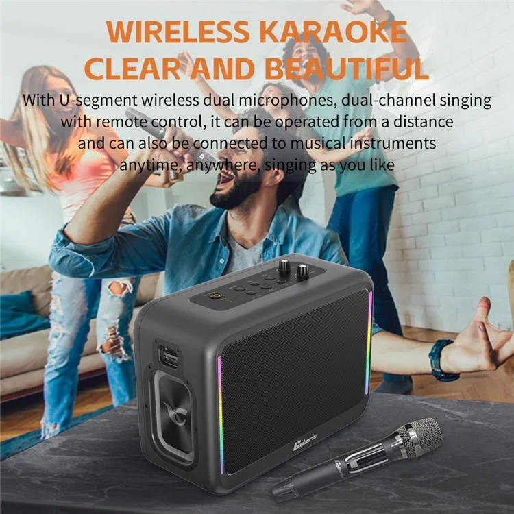 CYBORIS X14 200W High Power Outdoor Karaoke TWS Bluetooth-compatible Speaker with Microphone and Remote
