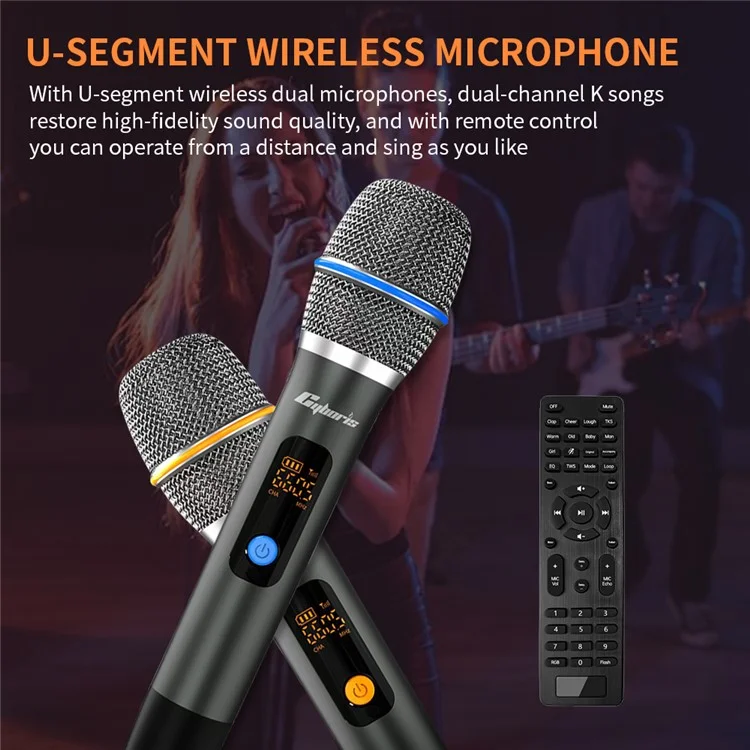 CYBORIS X15 Outdoor Karaoke Subwoofer 400W TWS Bluetooth-compatible Speaker with Microphone + Remote