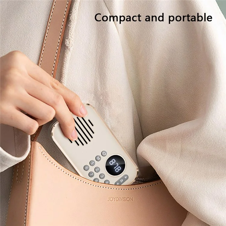 P35 Portable Bluetooth-compatible 5.0 FM Radio with 3.5mm Audio Cable Retro Speaker Support TF Card U Disk - Pink