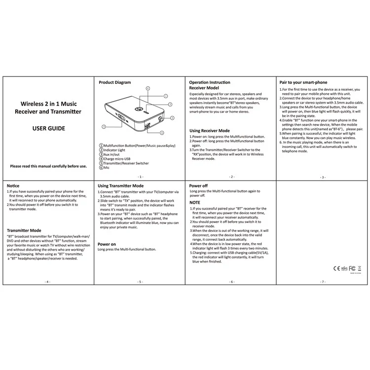 Adaptateur Bluetooth BT-6 2-en-1