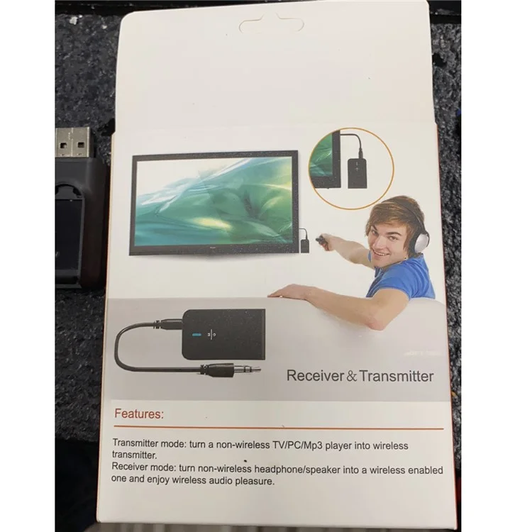 BT-6 2-in-1 Bluetooth-compatible Adapter Bluetooth-compatible 5.0 Transmitter Receiver TX/RX with 3.5mm Stereo Interface