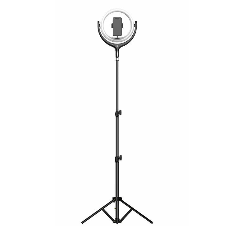 12 "selfie -ringlicht -led -ring -licht -handyhalter LED Lamp Kamera Licht Für YouTube Video Make -up Tik Tok - Schwarz
