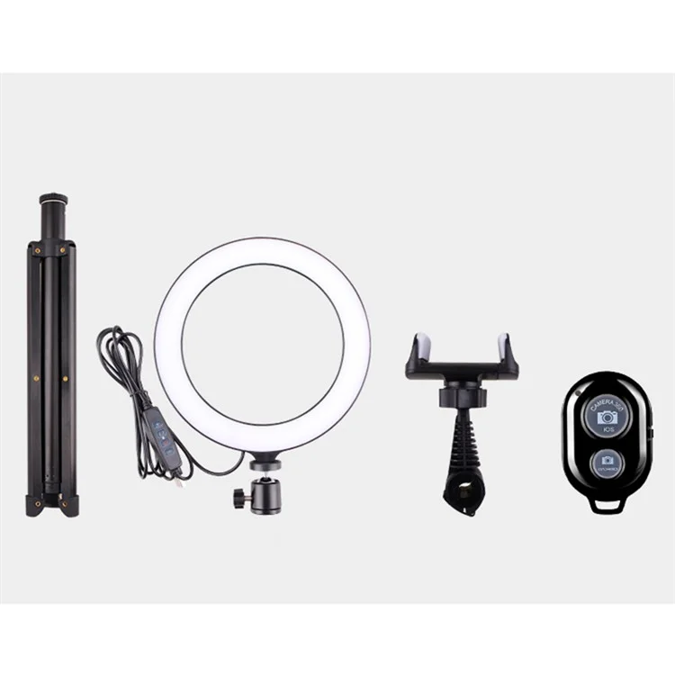 Latzz T9 Ring Photography Fill Light Set [Ring Light+tripode Stand+follet di Telefono+bluetooth Remote Controller]