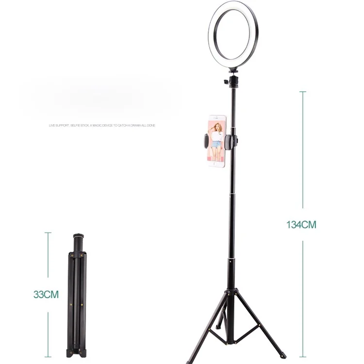 LATZZ T9 Ring Photography Film Light Set [Ring Light + Trépied Stand + Téléphone Bracket + Bluetooth Remote Controller]