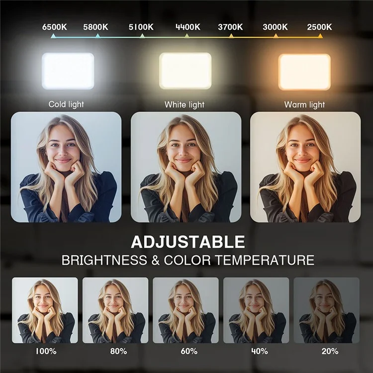 Luz de Preenchimento para Desk com 9 Modos de Iluminação Ajustável e Pescoço Flexível de 9,8 polegadas
