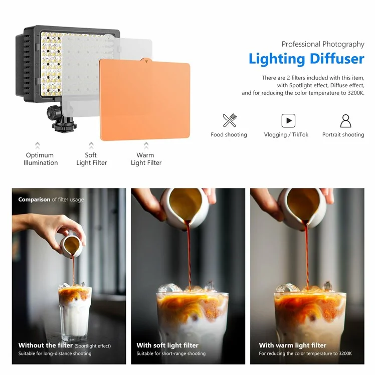NEEWER CN-160 Dimmable 160 Panneau Numérique Ultra High Power Led-lel / Lumière Vidéo de Caméscope
