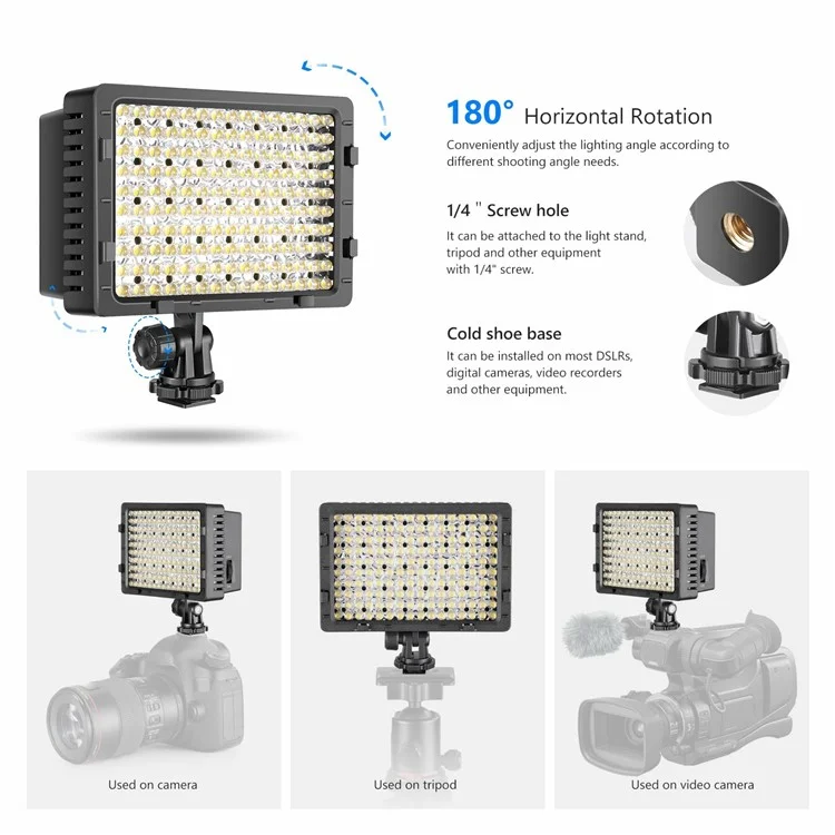 NEEWER CN-160 Dimmable 160 Panneau Numérique Ultra High Power Led-lel / Lumière Vidéo de Caméscope