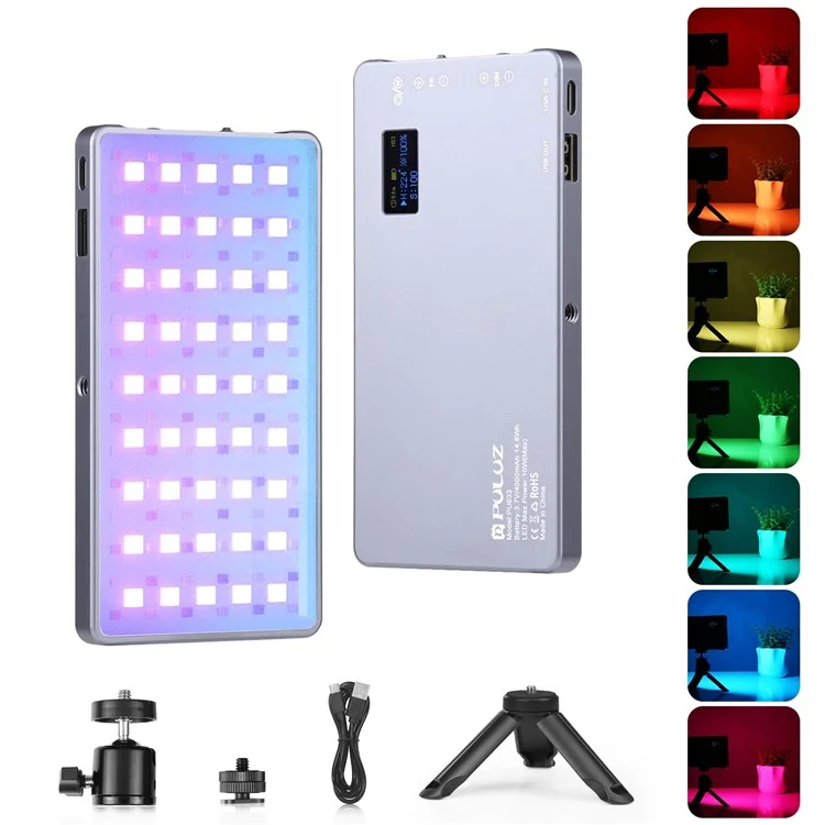 PULUZ PU633 Metal Body Full Color RGB Pocket Fill Lamp 21 Modes 135-LED Video Light