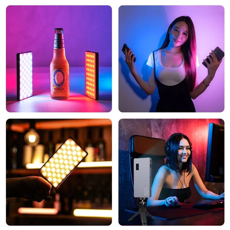 PULUZ PU633 Metal Body Full Color RGB Pocket Fill Lamp 21 Modes 135-LED Video Light