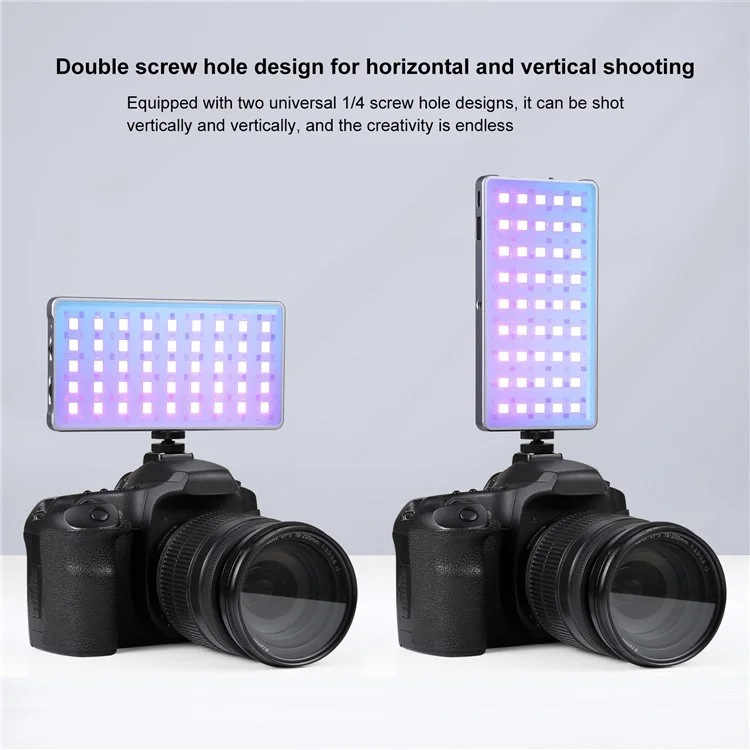 PULUZ PU633 Metal Body Full Color RGB Pocket Fill Lamp 21 Modes 135-LED Video Light