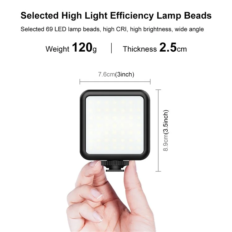 PULUZ PU560B 2500-9000K RGB Full Color Pocket Fill Light Handheld Photography LED Light